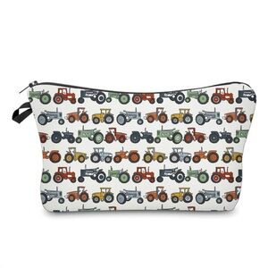 Kids Tractor Print Zipper Pouch